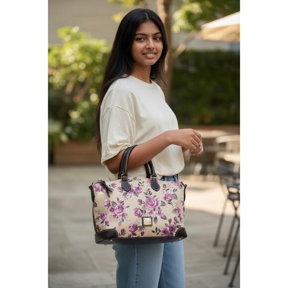 Dooney & Bourke Pink Floral Shoulder Bag - Picture 5 of 11